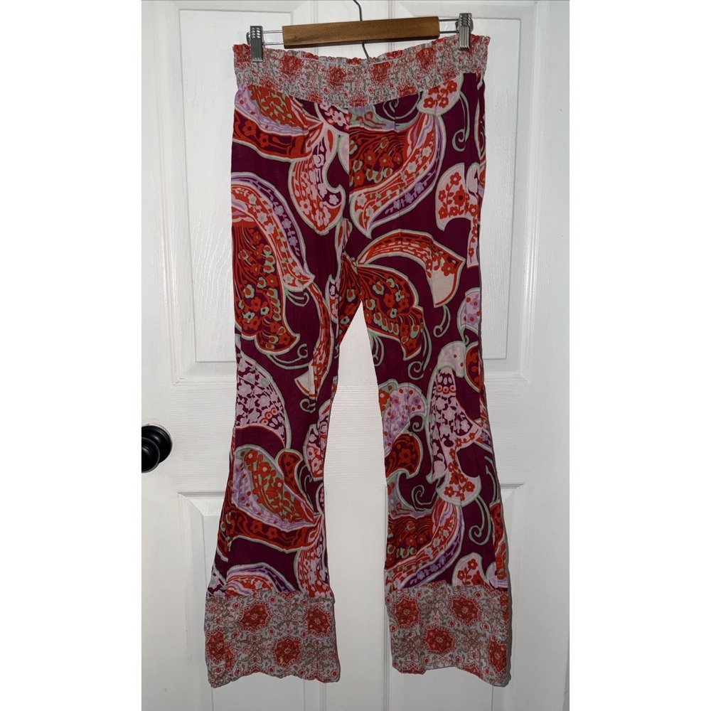 Anthropologie‎ LILKA Paisley Patchwork Lounge Pants XS Cotton Multi Boho Cottage